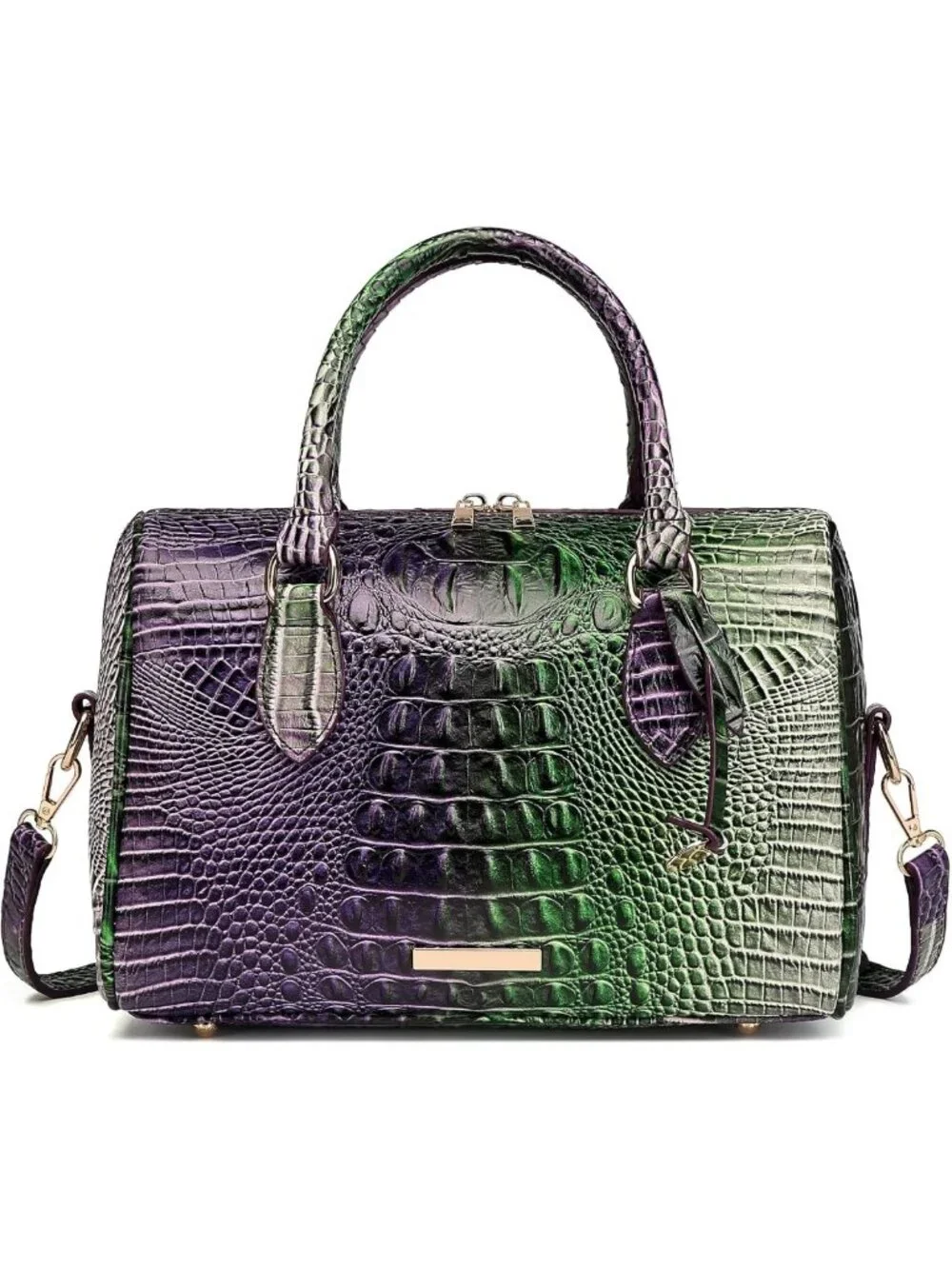 Stylish Crocodile Texture Handbag for Women - Top Handle Leather Shoulder Purse